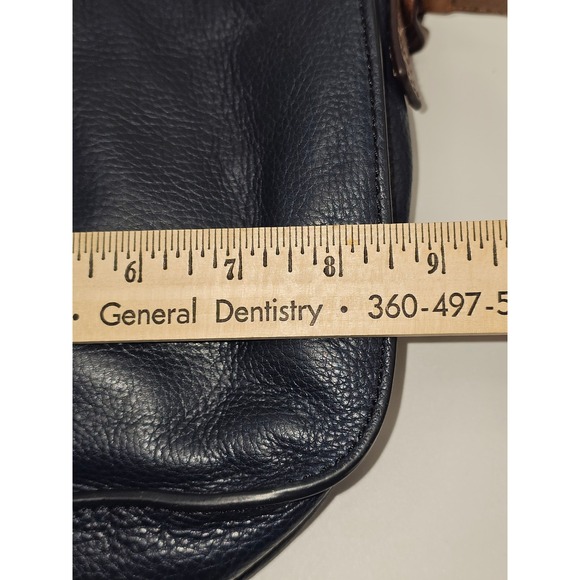 Fossil EMI Crossbody Saddle Bag Blue Multi Color Leather 8x9 inches - Picture 6 of 16